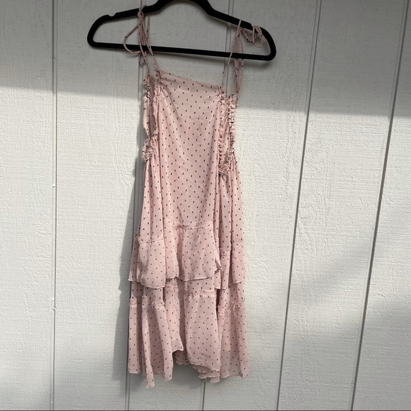 Free People Polka Dot Pink Ruffle Slip Dress - Picture 4 of 5